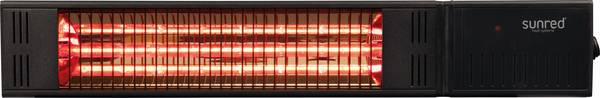 Sunred – Fortuna - Ultra lijn - Zwart - Wand model - Terrasverwarmer – Halogeen rosé goud