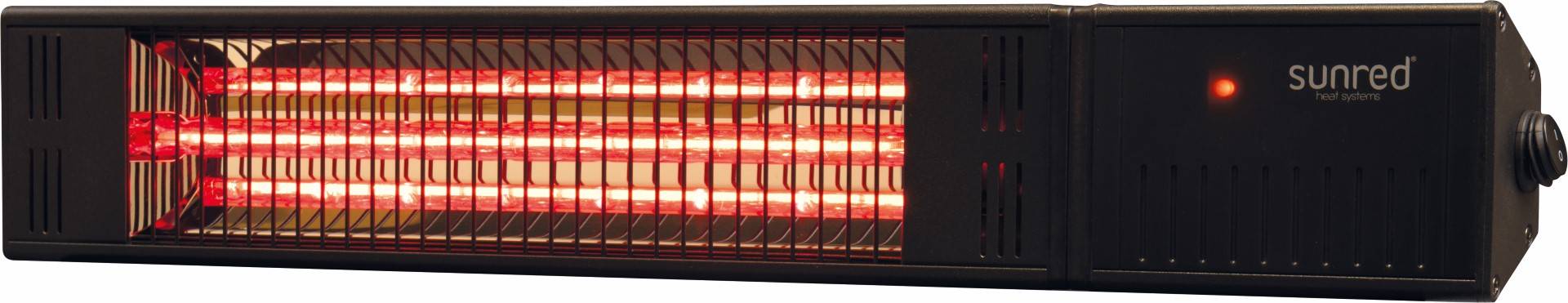 Sunred – Fortuna - Ultra lijn - Zwart - Wand model - Terrasverwarmer – Halogeen rosé goud-1