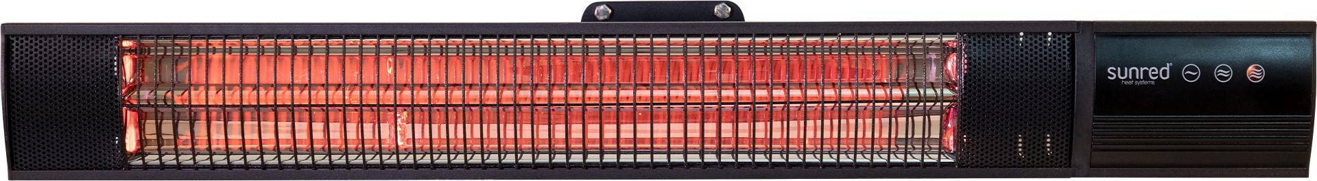 Sunred - Terrasverwarmer - Dark lijn - Zwart - Wand model - Carbon rosé goud technologie - 2500 W –-0