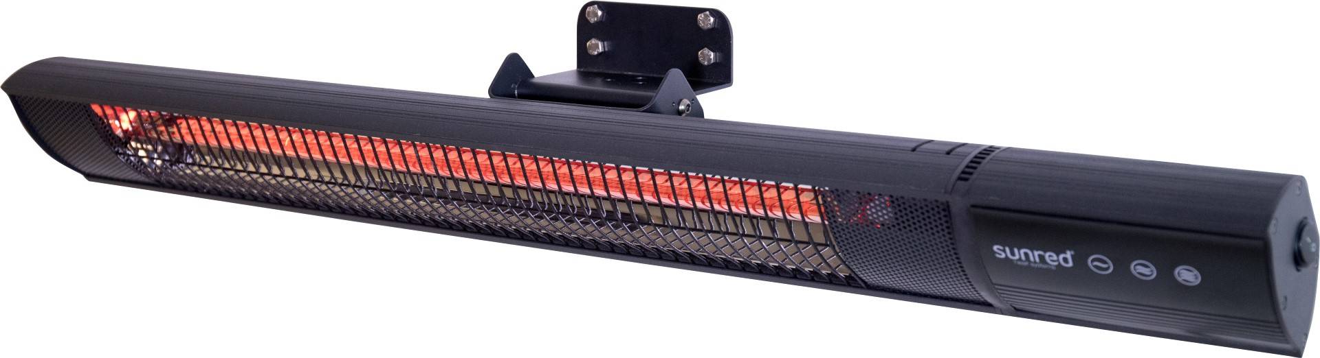 Sunred - Terrasverwarmer - Dark lijn - Zwart - Wand model - Carbon rosé goud technologie - 2500 W –-3