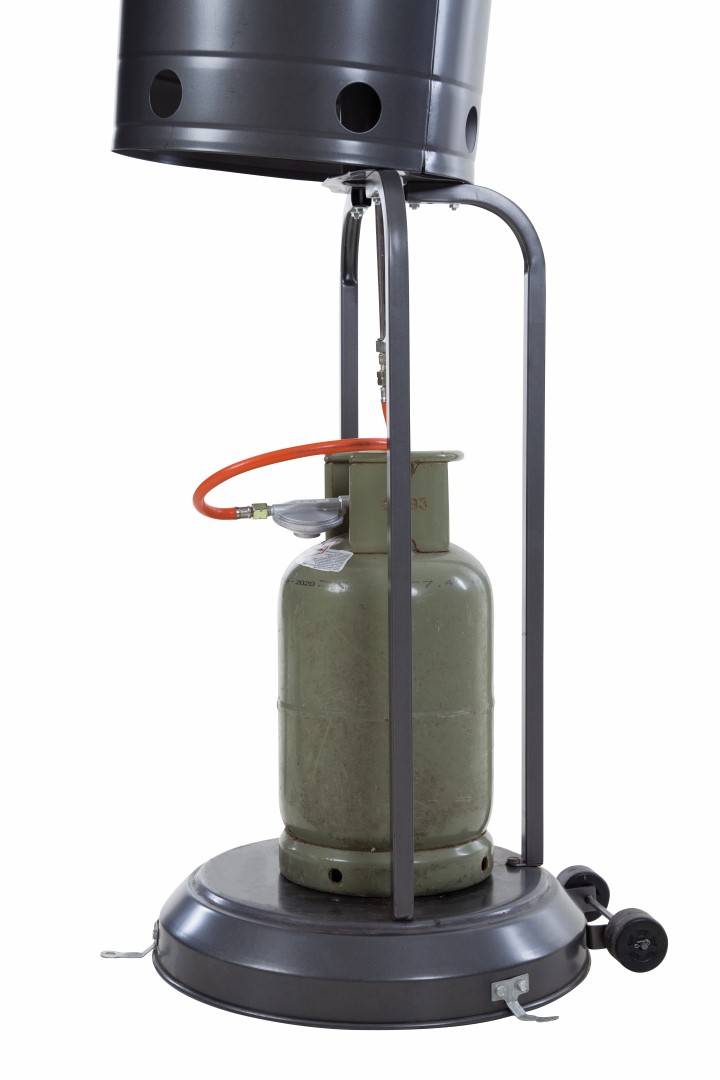 Sunred - COMBIDEAL - Heater & Hoes - Sargas - Gas lijn - Grijs - Staand model - Terrasverwarmer --2