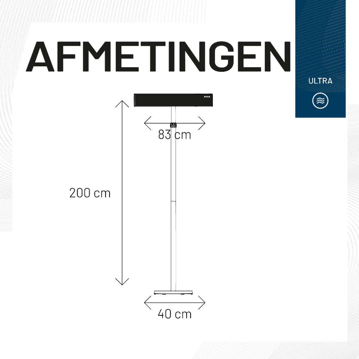 Sunred - Proglax Gastro - Ultra lijn - Zwart - Staand model - Terrasverwarmer - Infraroodstraling --4