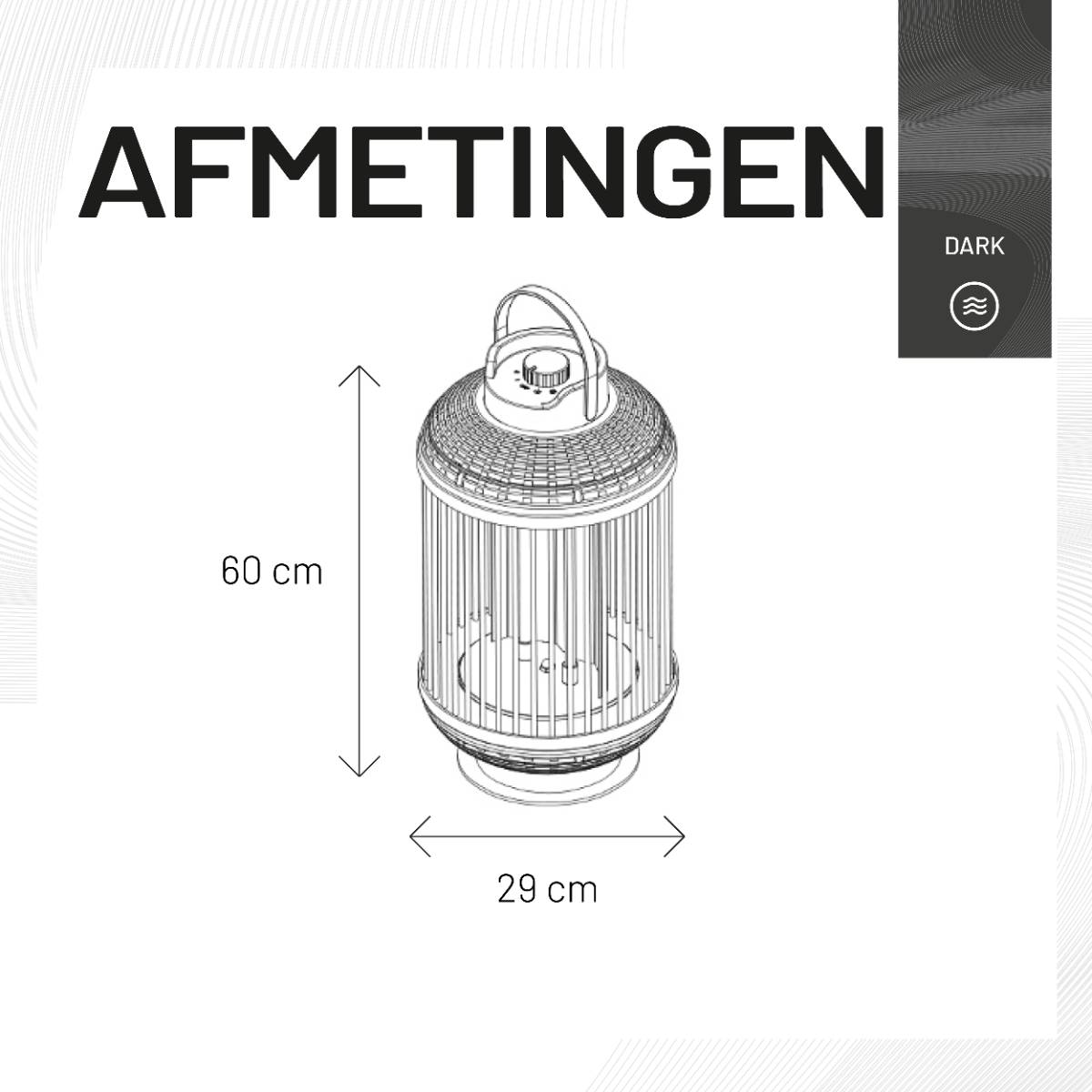 Sunred - Dark lijn - Zwart – Tafelmodel - Terrasverwarmer – Carbon rosé goud technologie - 1200W –-2