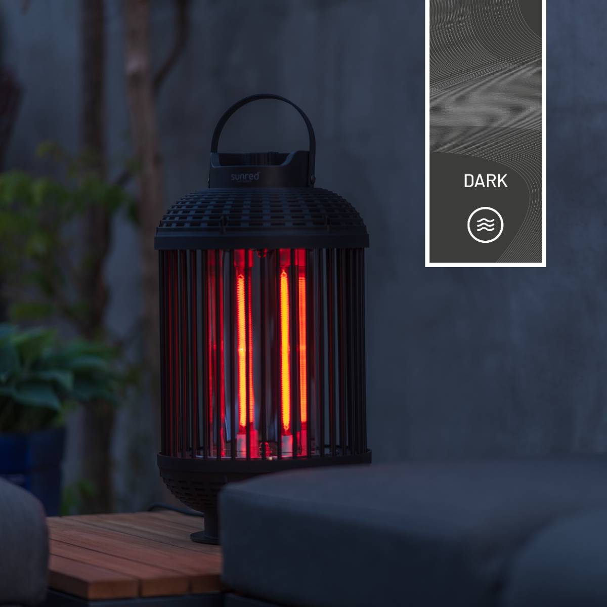 Sunred - Dark lijn - Zwart – Tafelmodel - Terrasverwarmer – Carbon rosé goud technologie - 1200W –-4