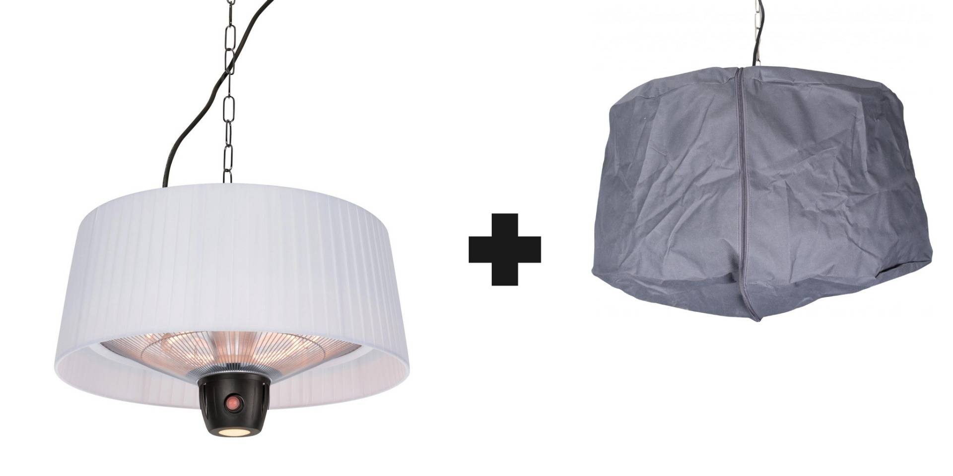 Sunred - COMBIDEAL - Heater & Hoes - Artix - Bright lijn - Wit - Hangend model - Terrasverwarmer --0