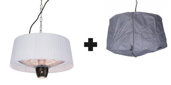 Sunred - COMBIDEAL - Heater & Hoes - Artix - Bright lijn - Wit - Hangend model - Terrasverwarmer -