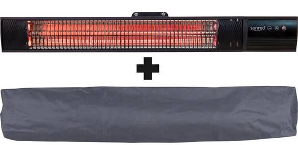 Sunred - COMBIDEAL - Heater & Hoes - Dark lijn - Zwart - Wand model - Terrasverwarmer – Carbon rosé