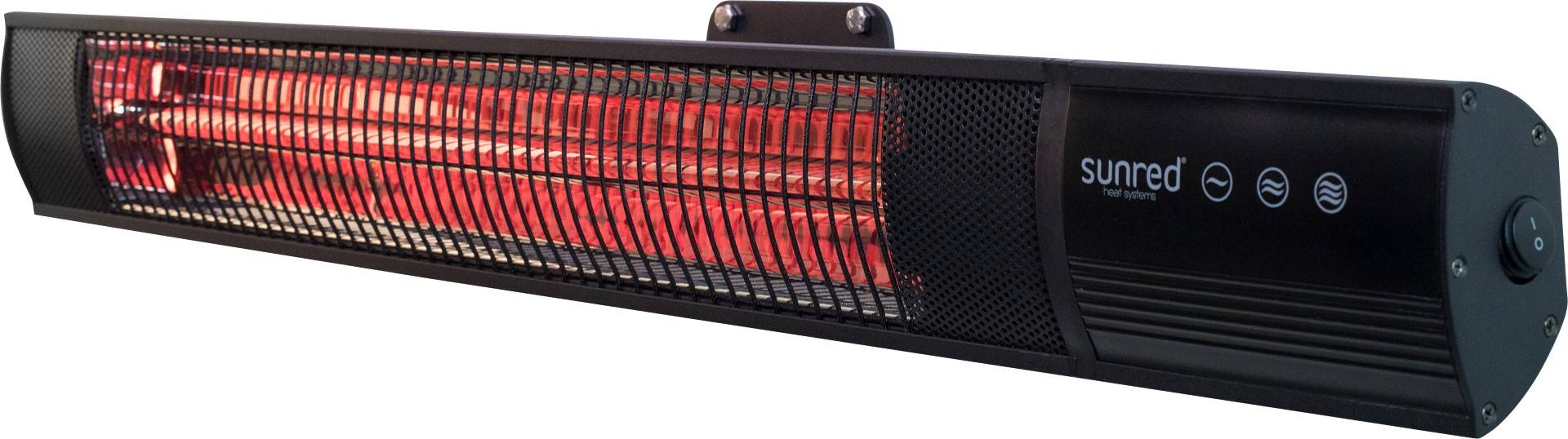 Sunred - COMBIDEAL - Heater & Hoes - Dark lijn - Zwart - Wand model - Terrasverwarmer – Carbon rosé-2