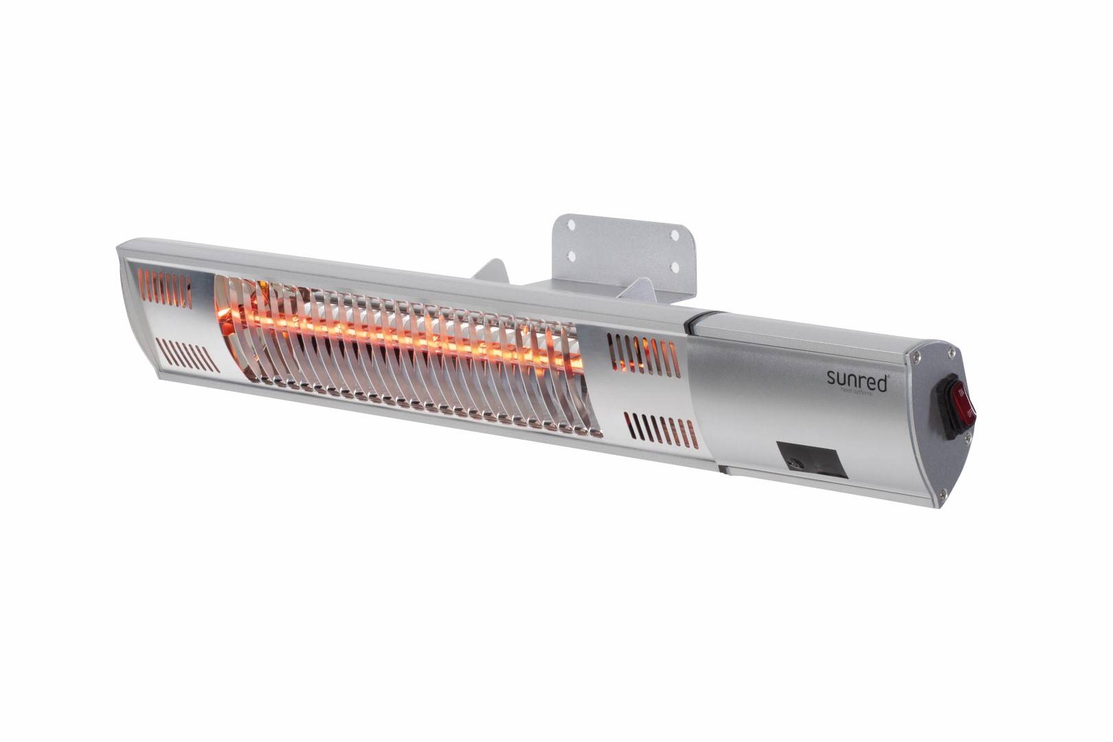 Sunred - COMBIDEAL - Heater & Hoes - Ultra lijn - Zilver – Wand model - Terrasverwarmer – Halogeen-2