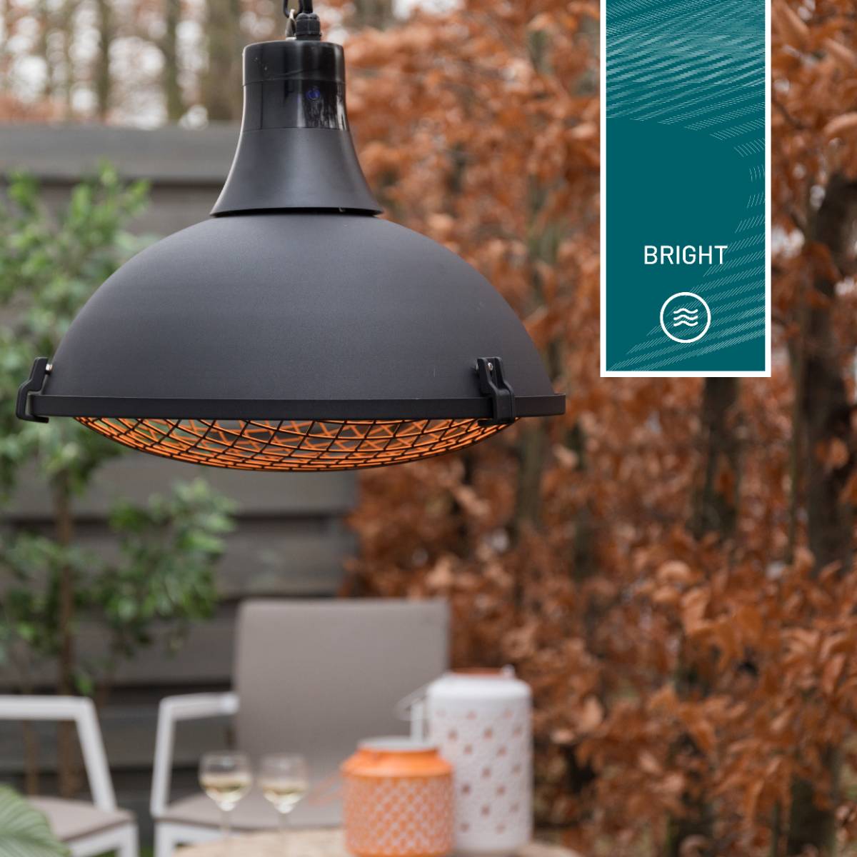 Sunred – Indus II - Bright lijn - Zwart - Hangend model - Terrasverwarmer – Halogeen technologie --4