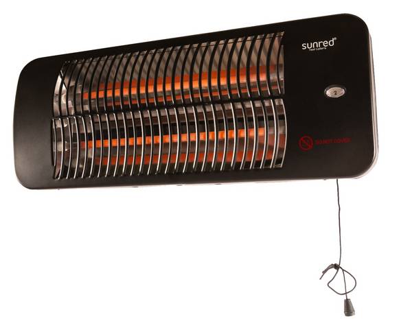 Sunred – Lugo - Quartz lijn - Donker grijs – Wand model - Terrasverwarmer – Quartz technologie -