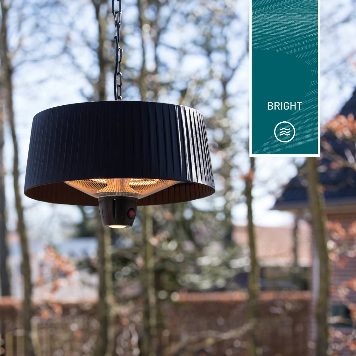 Sunred - Artix - Bright lijn - Zwart - Hangend model - Terrasverwarmer - Infraroodstraling - 1500 W-1