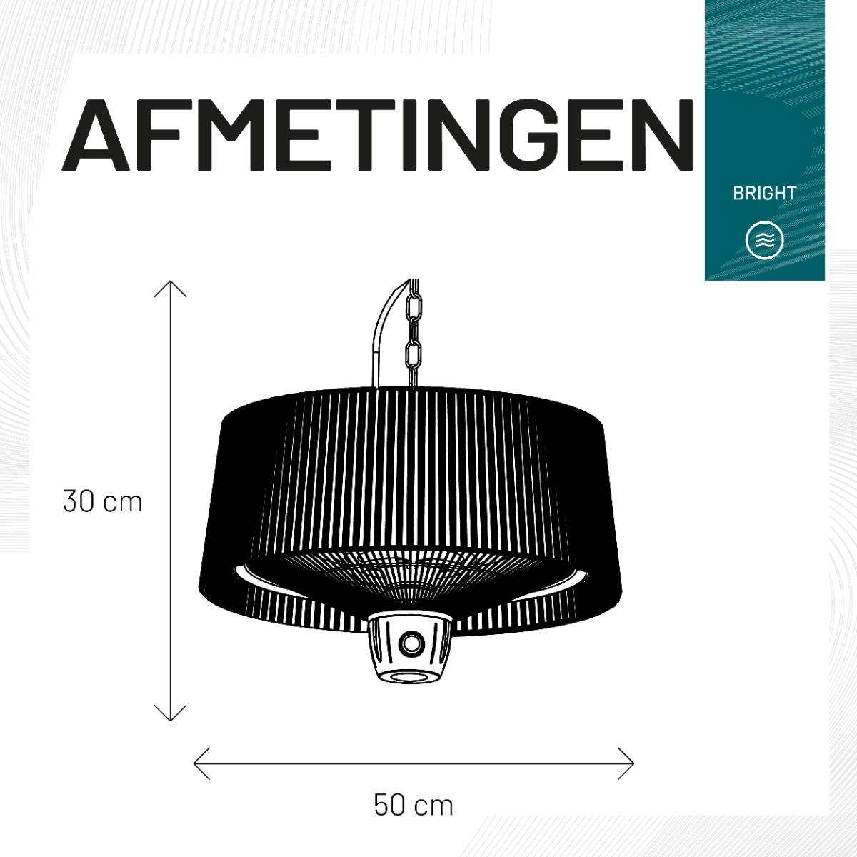 Sunred - Artix - Bright lijn - Zwart - Hangend model - Terrasverwarmer - Infraroodstraling - 1500 W-3