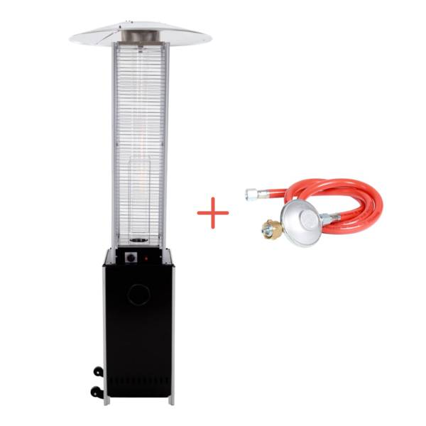 Sunred – Gas flame torch - Gas lijn - Zwart - Staand model - Terrasverwarmer - Gas - 12000 W –