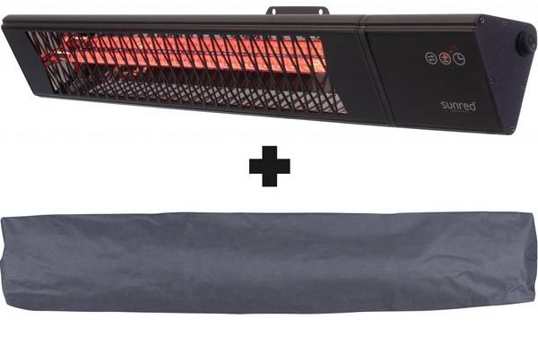 Sunred – COMBIDEAL – Heater & Hoes – Triangle - Dark lijn - Zwart - Wand model - Terrasverwarmer –