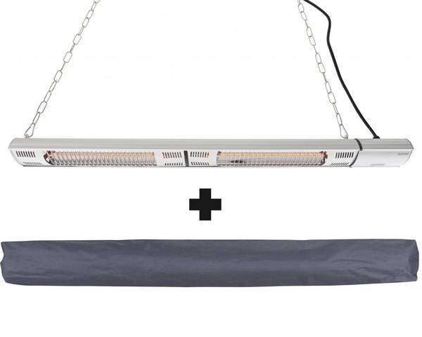 Sunred - COMBIDEAL - Heater & Hoes - Ultra lijn - Zilver – Hangend/Wand model - Terrasverwarmer –