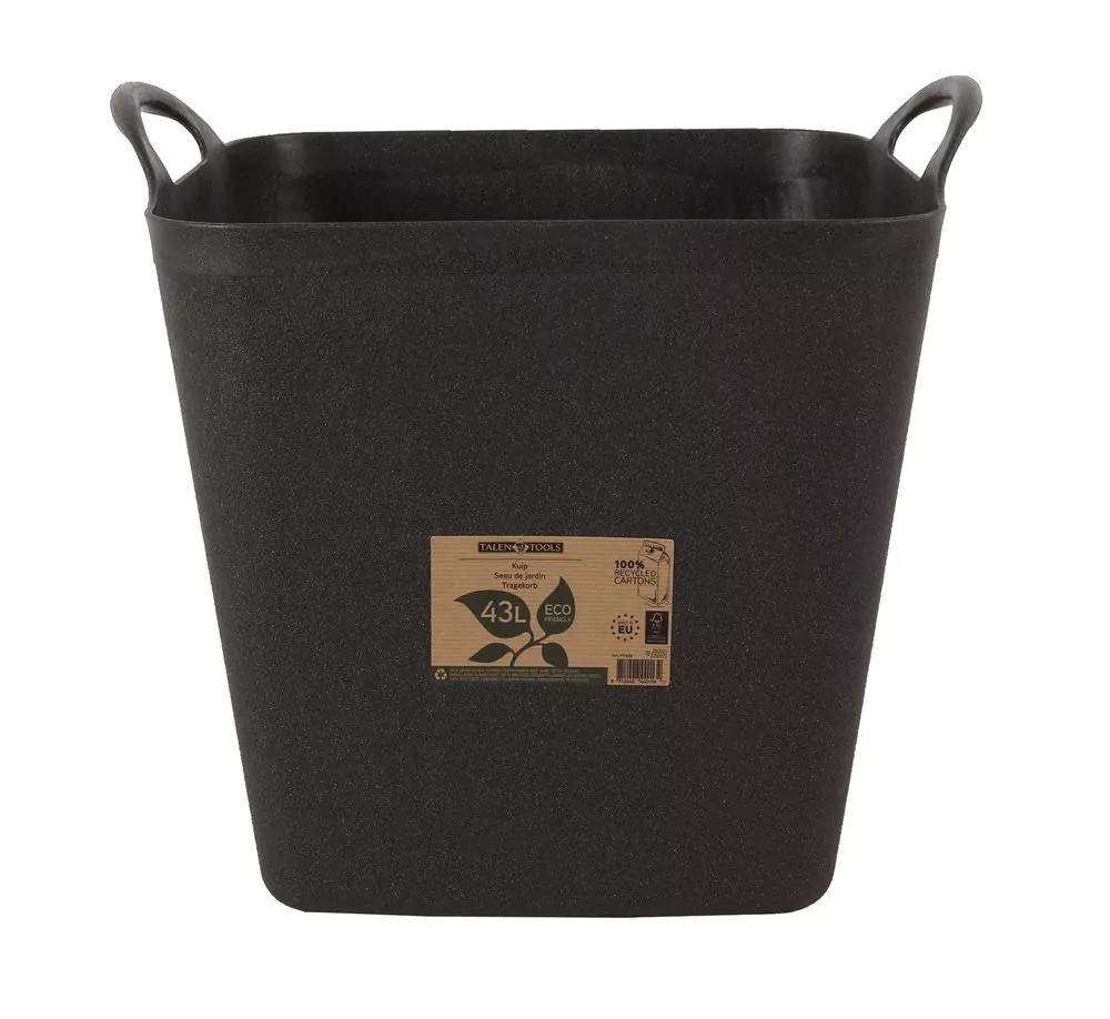Talen Tools – Flexibele kuip – 43 liter – Zwart – Met handvatten – 100% Gerecycled – ECO Friendly-0