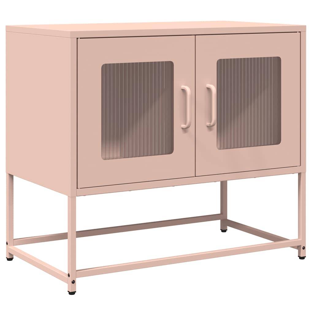 vidaXL Tv-meubel 68x39x60,5 cm koudgewalst staal roze-0