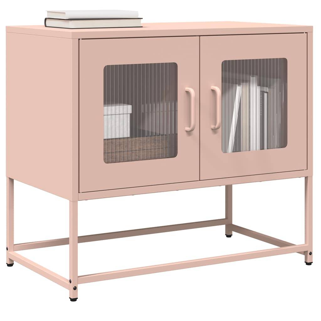 vidaXL Tv-meubel 68x39x60,5 cm koudgewalst staal roze-1