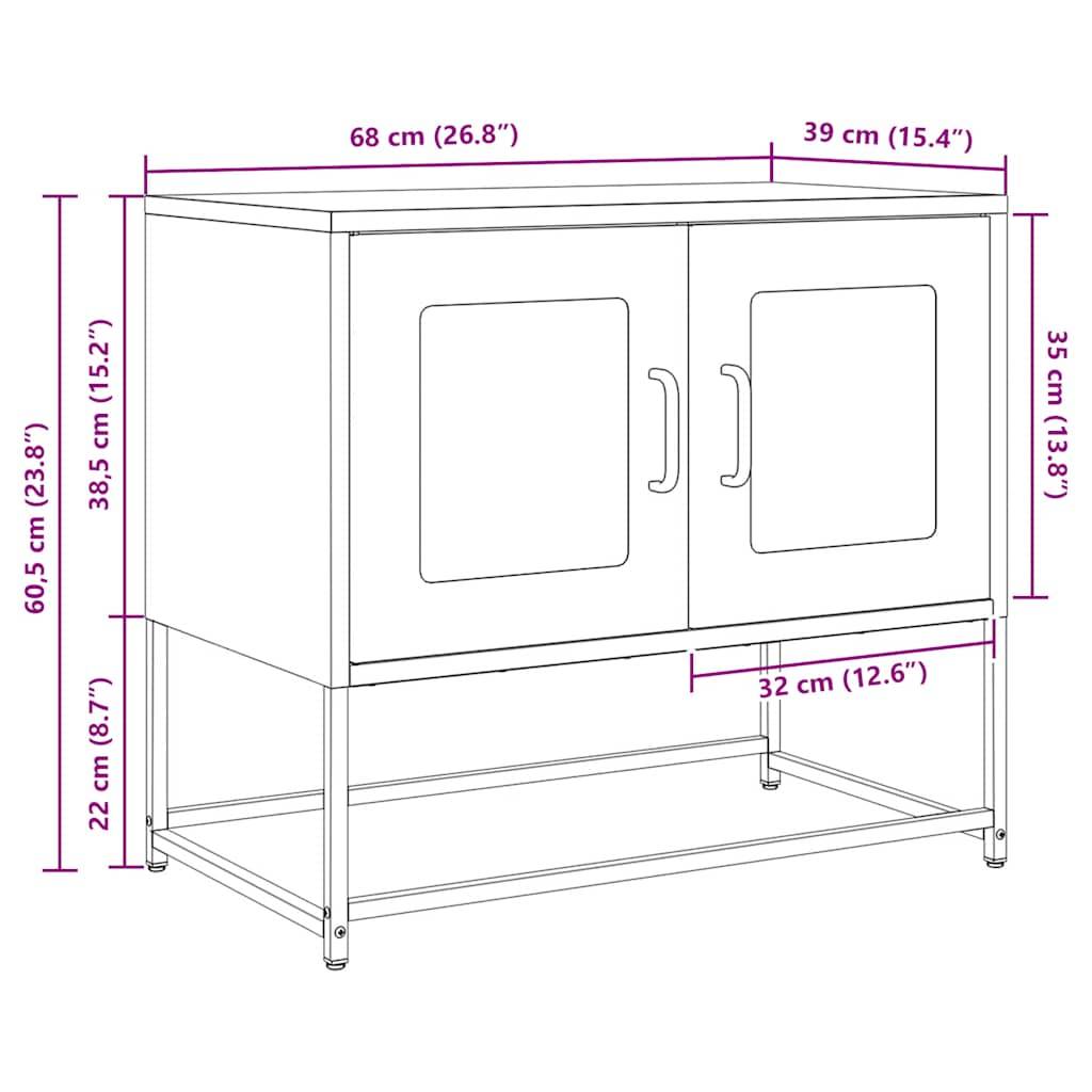vidaXL Tv-meubel 68x39x60,5 cm koudgewalst staal roze-4
