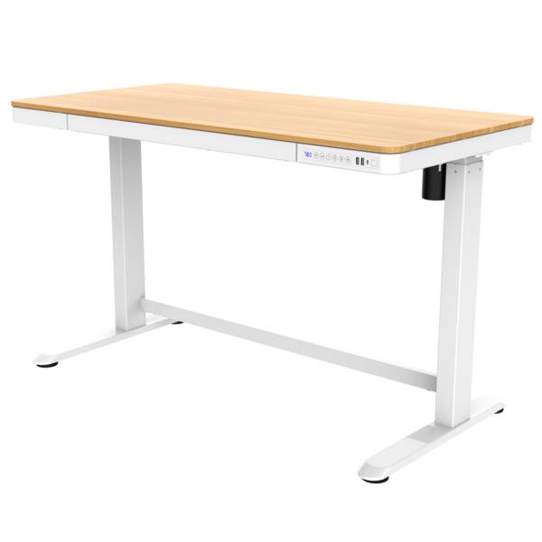 Elektrisch verstelbaar bureau / thuiswerkplek - 120x60 cm - Whitewash eiken - Wit