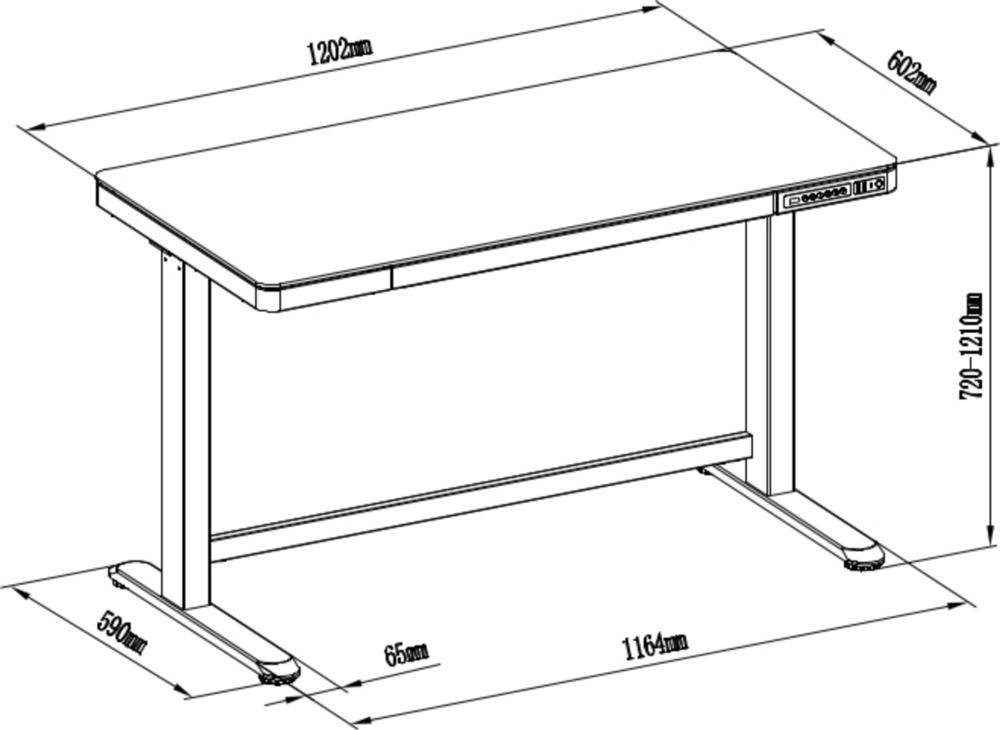 Elektrisch verstelbaar bureau / thuiswerkplek - 120x60 cm - Whitewash eiken - Wit-1
