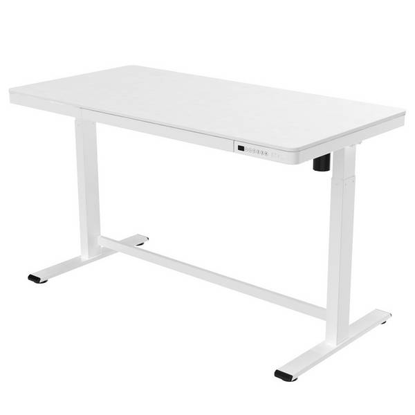 Elektrisch verstelbaar bureau / thuiswerkplek - 140x70 cm - Wit kunststof