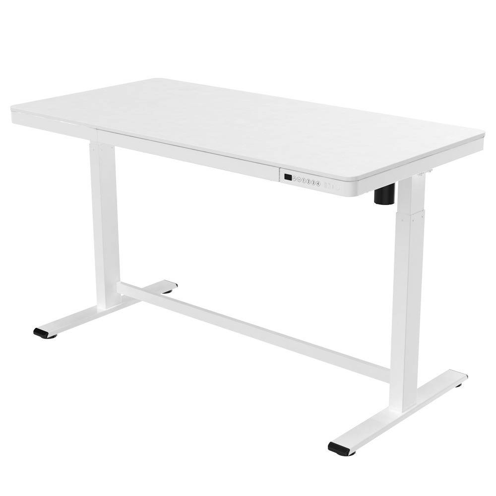 Elektrisch verstelbaar bureau / thuiswerkplek - 140x70 cm - Wit kunststof-0