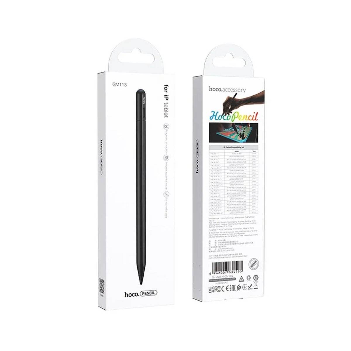 Hoco stylus compatibel met Apple tablet, actieve pen 130 mAh zwart-2