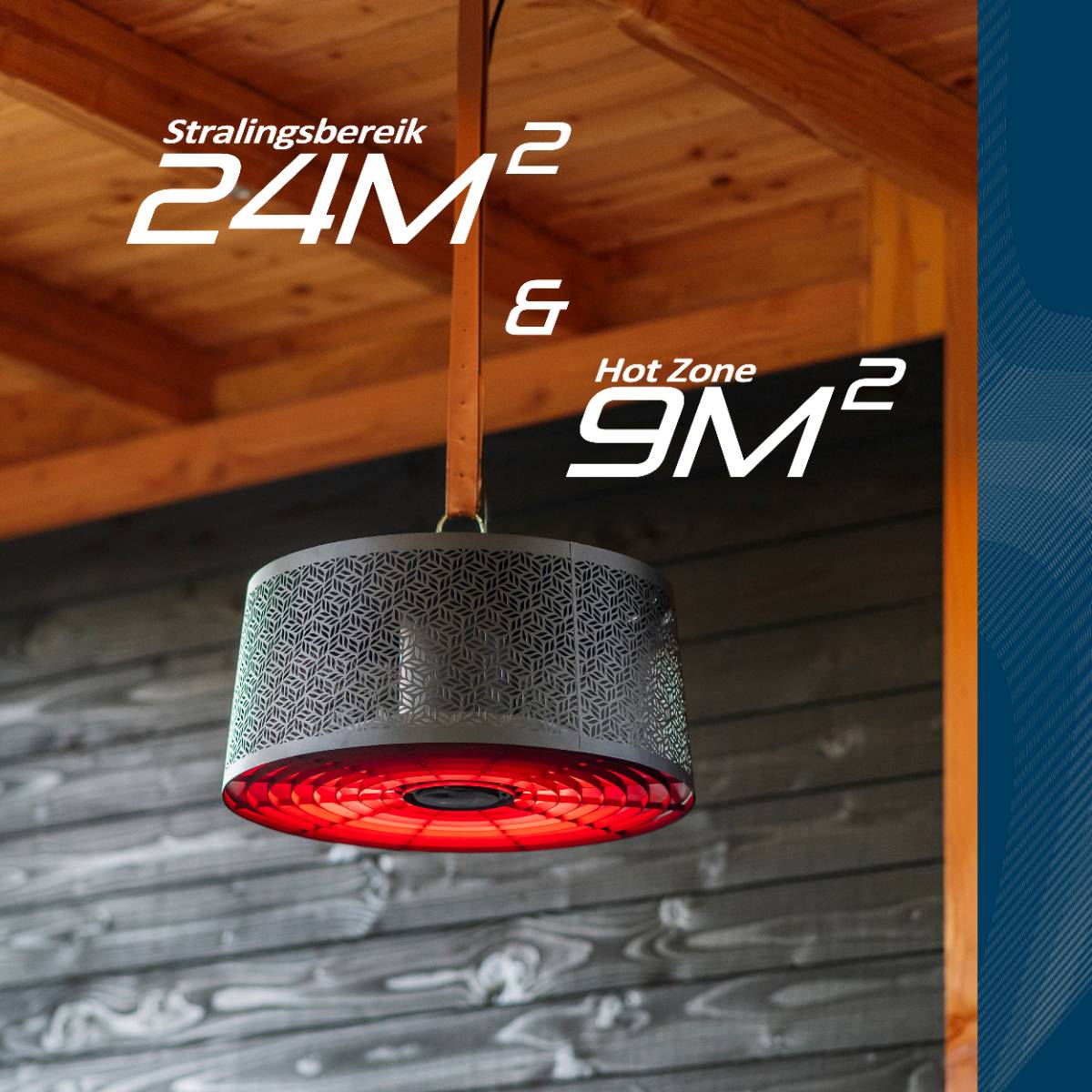 Sunred - Moderna Artix - Ultra lijn - Zwart - Hangend model - Terrasverwarmer - Infraroodstraling --4