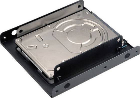 Een interne computerharddisk gemonteerd in een zwarte beugel, geschikt voor installatie in pc's of serverkasten.