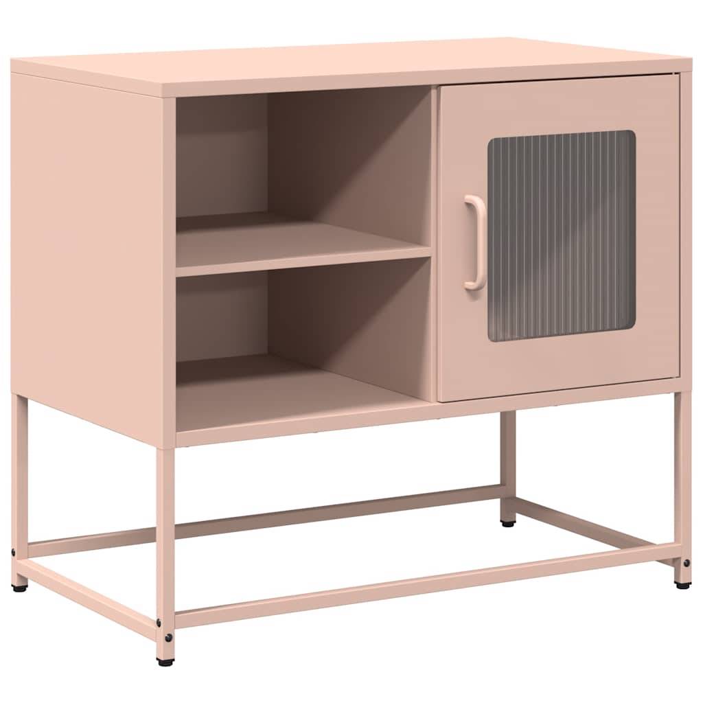 vidaXL Tv-meubel 68x39x60,5 cm staal roze-0