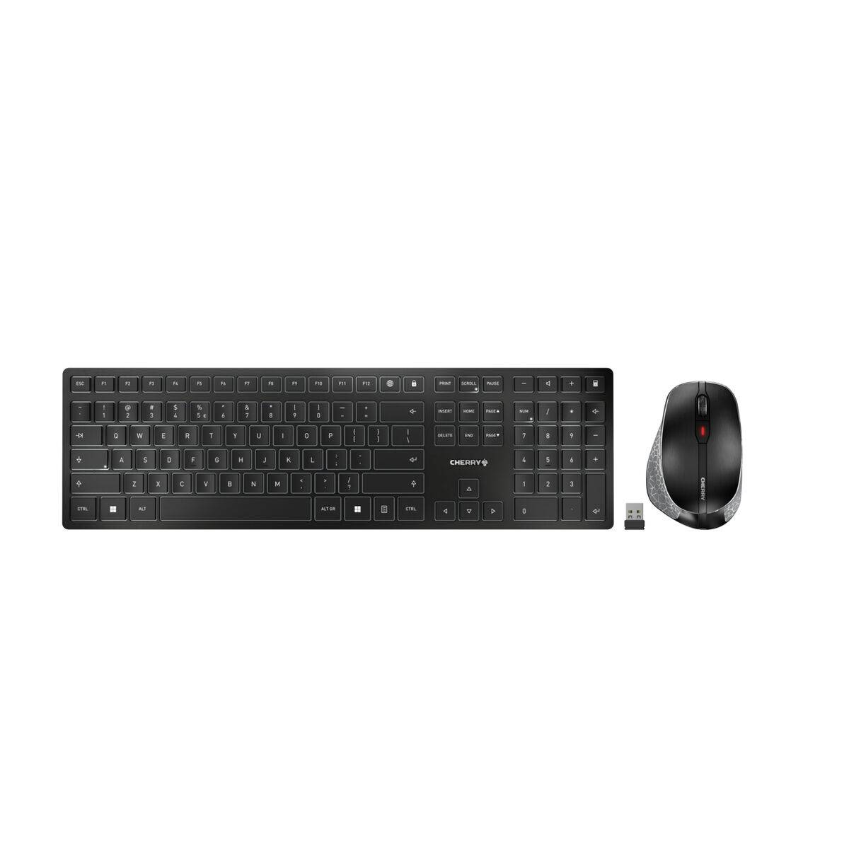 CHERRY DW 9500 SLIM toetsenbord Inclusief muis Universeel RF-draadloos + Bluetooth QWERTY Spaans Zwart, Grijs-0