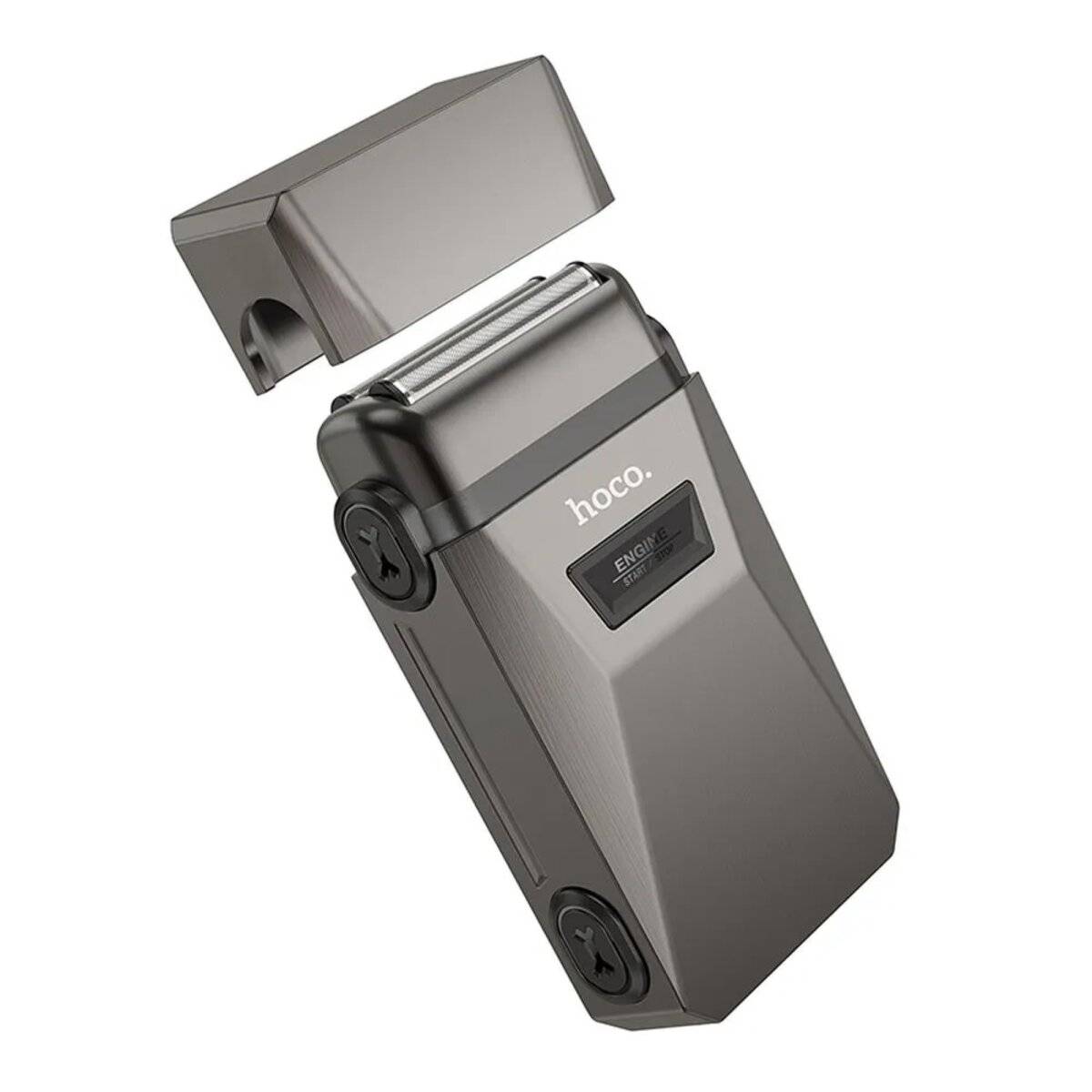 Elektrisch scheerapparaat met dubbele mesjes 350 mAh, IPX7 waterbestendig gezichtsscheerapparaat grijs-0