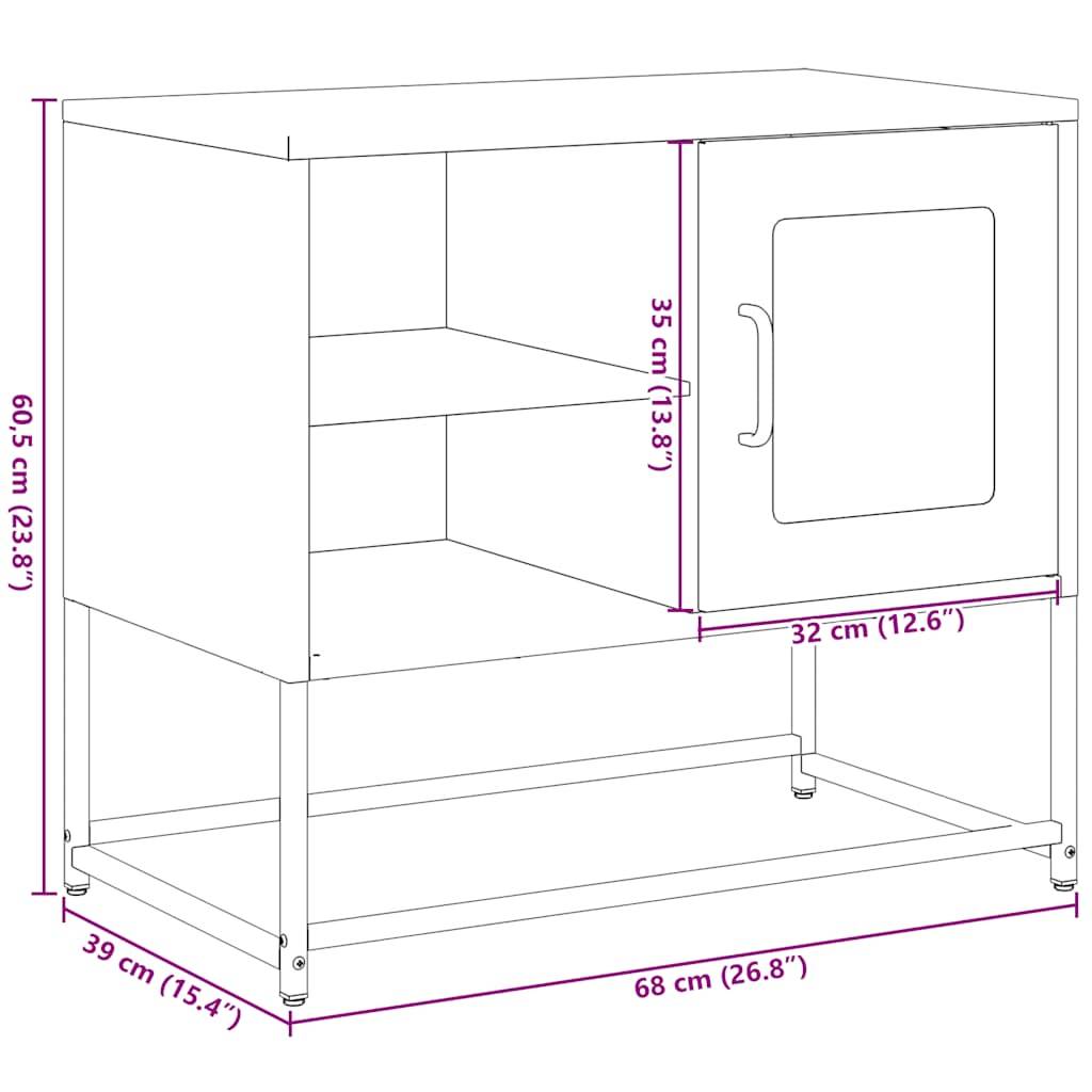 vidaXL Tv-meubel 68x39x60,5 cm staal wit-3