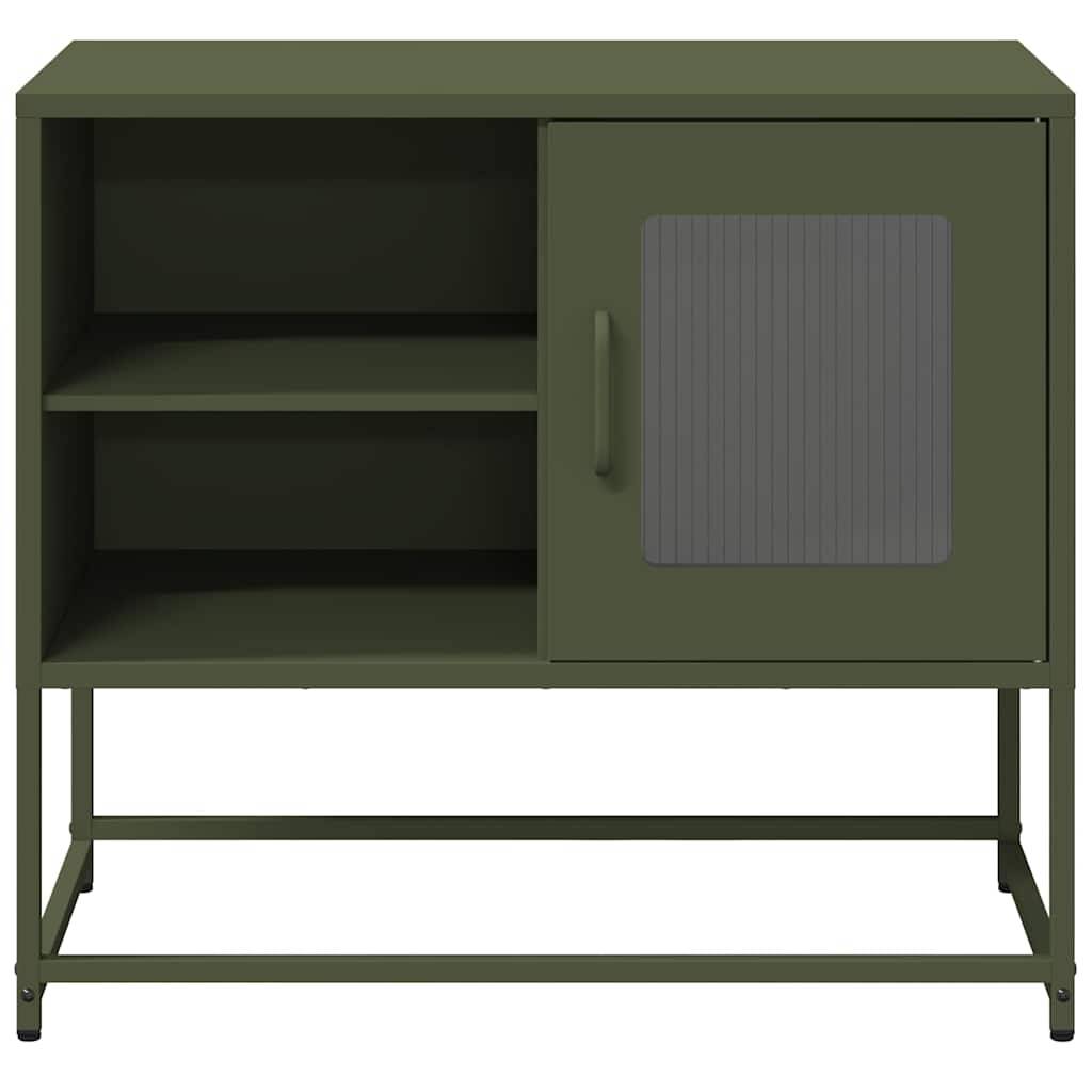 vidaXL Tv-meubel 68x39x60,5 cm staal olijfgroen-1