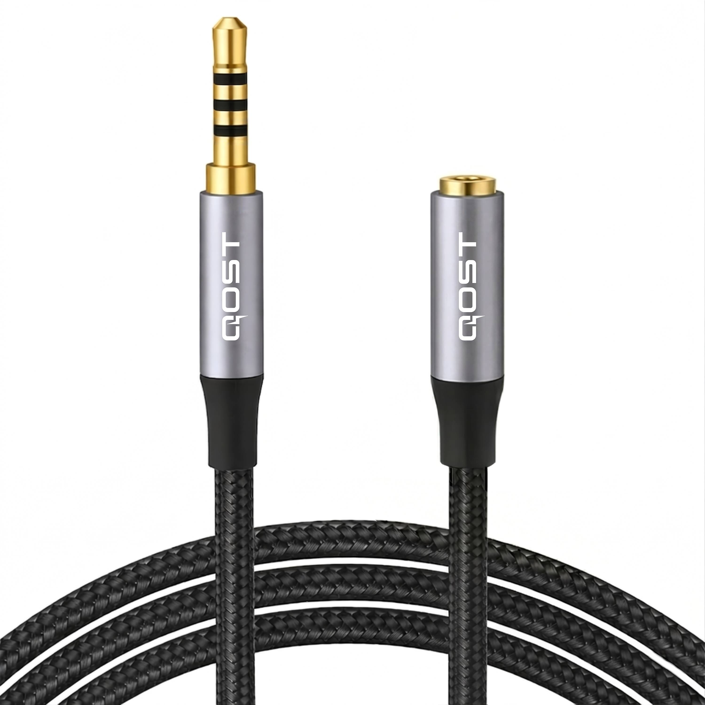 Qost - Aux Verlengkabel - Spacegrey - 2 meter-0