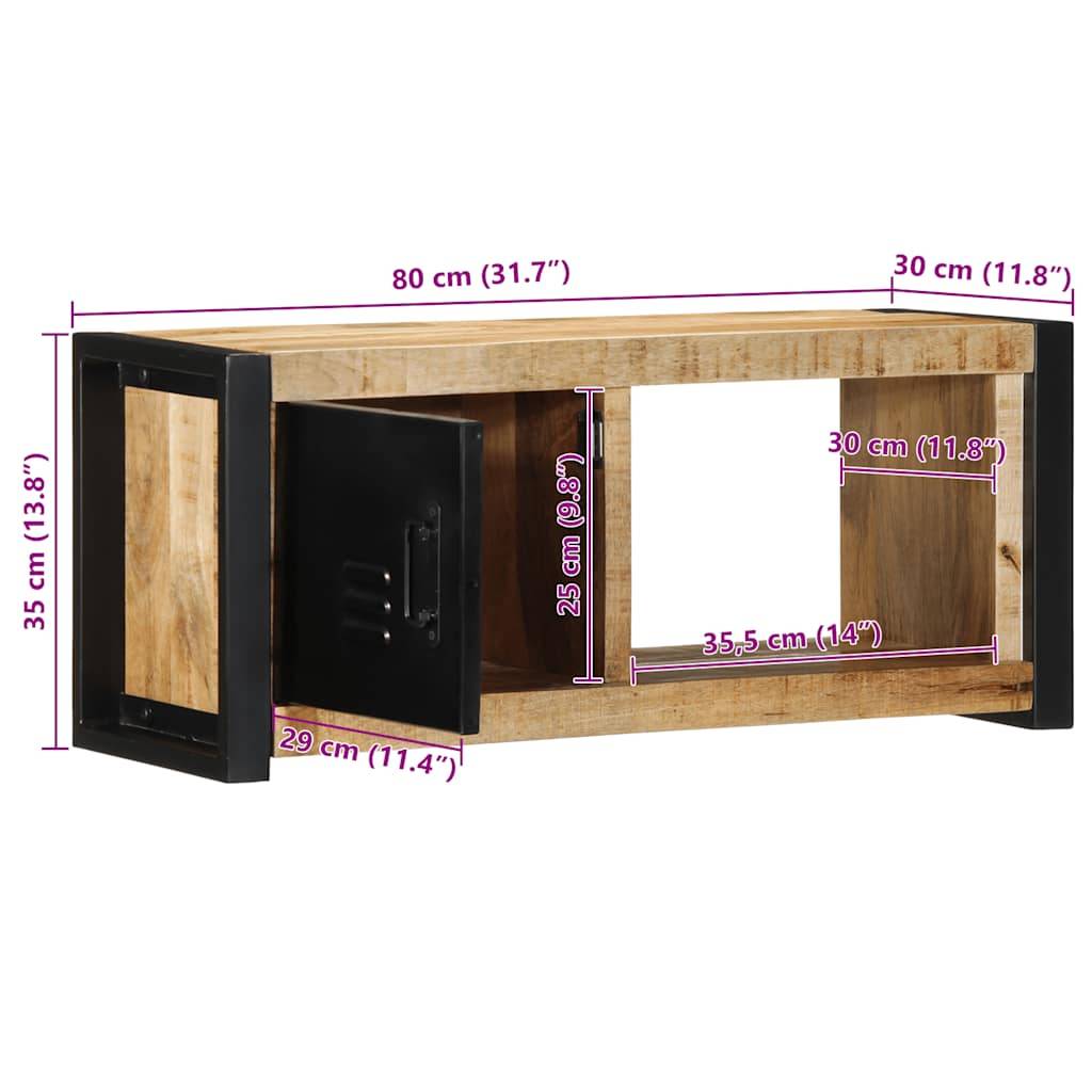 vidaXL Tv-meubel 80x30x35 cm massief ruw mangohout-4