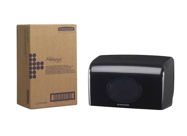 Toiletpapierdispenser Aquarius duo voor kleine rollen zwart 7191-0