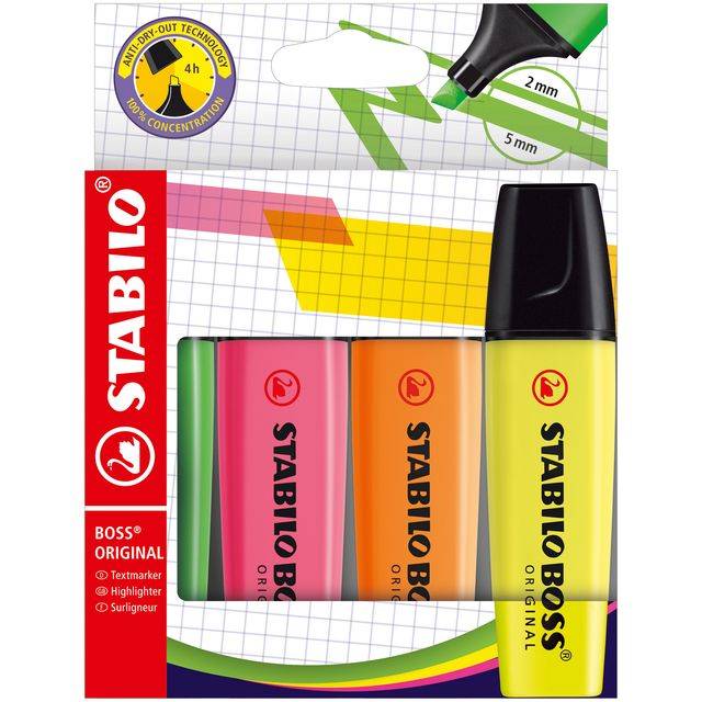 Stabilo 4006381565790 Stabilo - Markeerstift boss 70/4 assorti 4st-0