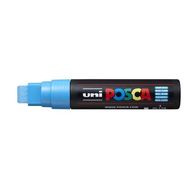 Verfstift Posca PC17K extra breed rechthoek lichtblauw-0