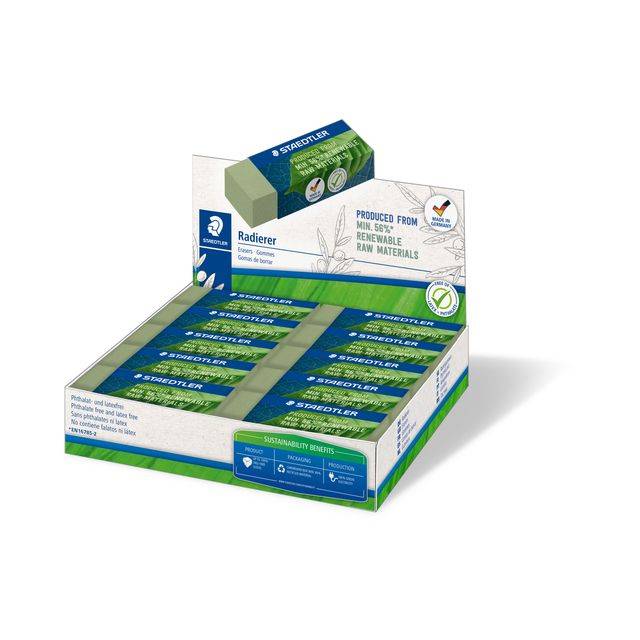 Gum Staedtler Eco 52680 65x23x10mm olijfgroen 20 stuks-0