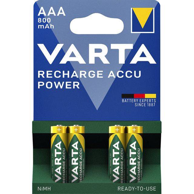 Batterij oplaadbaar Varta 4xAAA 800mAh ready2use-4