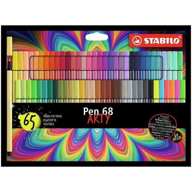 Viltstift stabilo pen 68/65 arty m 65st assorti | Set a 65 stuk-0