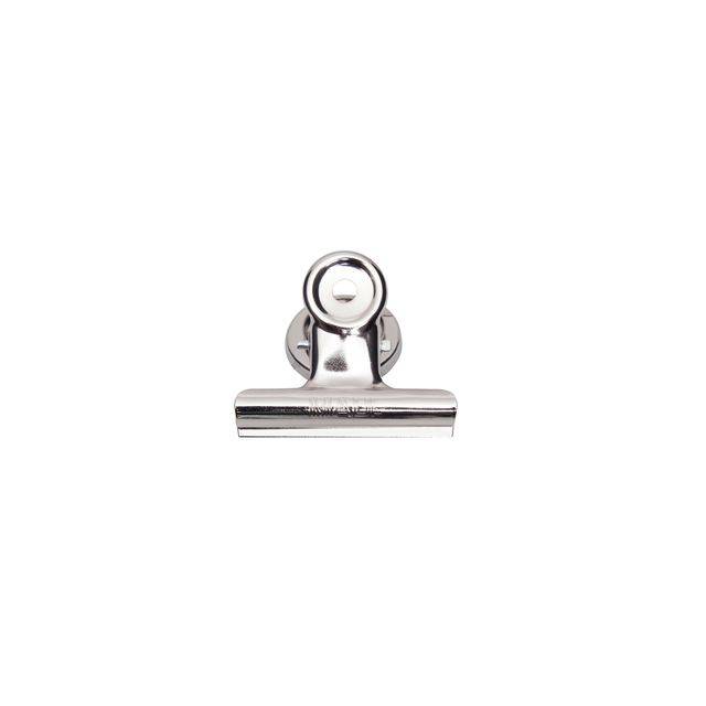 Papierklem MAUL Bulldog met magneet 52mm zilver 2 stuks-0