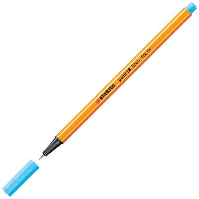 Fineliner stabilo point 88/031 f neon blauw | 1 stuk-0