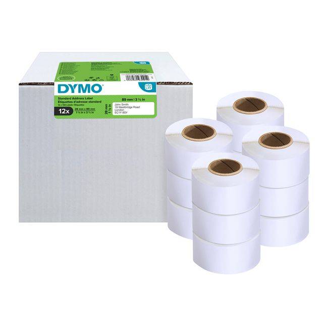 Dymo 3026980930912 Dymo - Etiket LabelWriter adressering 28x89mm 12 rollen á 130 stuks wit-0
