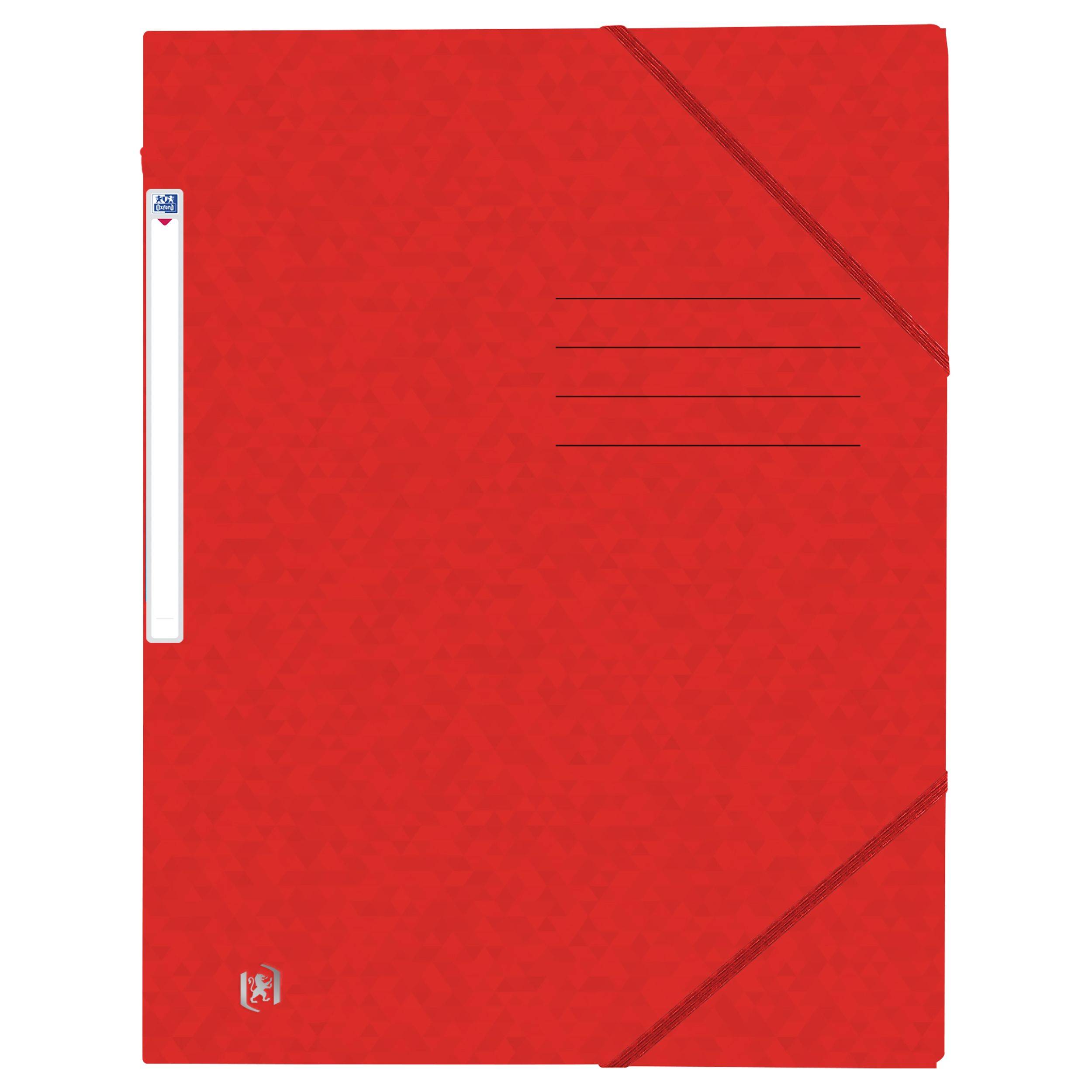 Oxford 3045050410864 Oxford - Elastomap top file a4 3 kleppen 390gr rood | 10 stuks-0