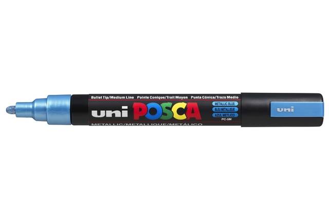 Verfstift Posca PC5M medium metallic blauw-0