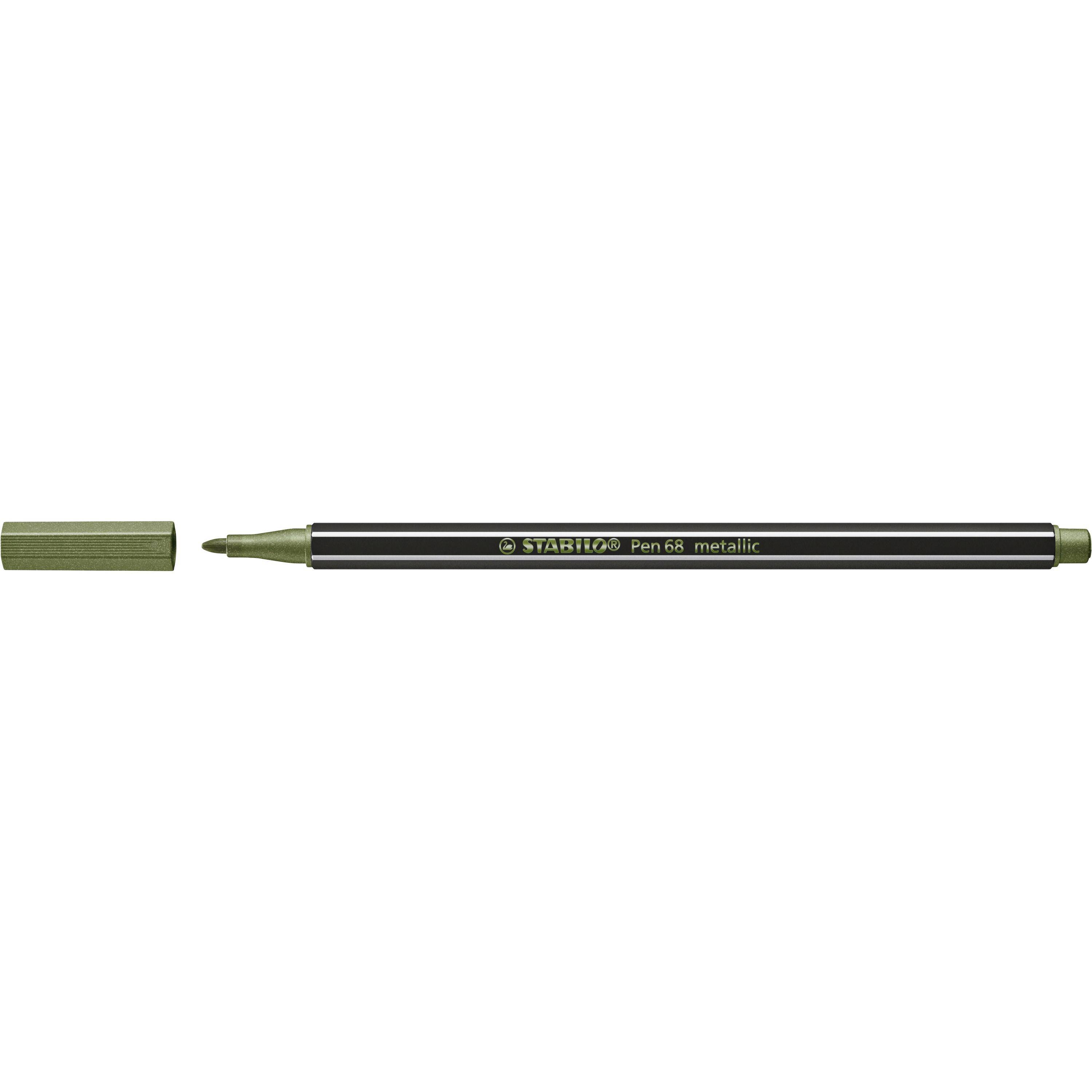 Viltstift STABILO Pen 68/843 medium metallic lichtgroen | 10 stuks-0